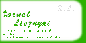 kornel lisznyai business card