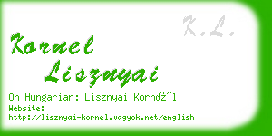 kornel lisznyai business card